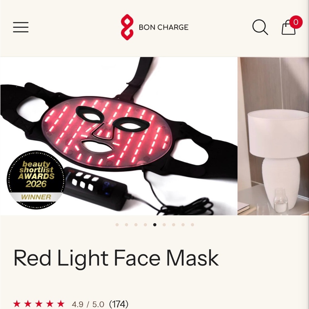 Bon Charge Red LED Face Mask